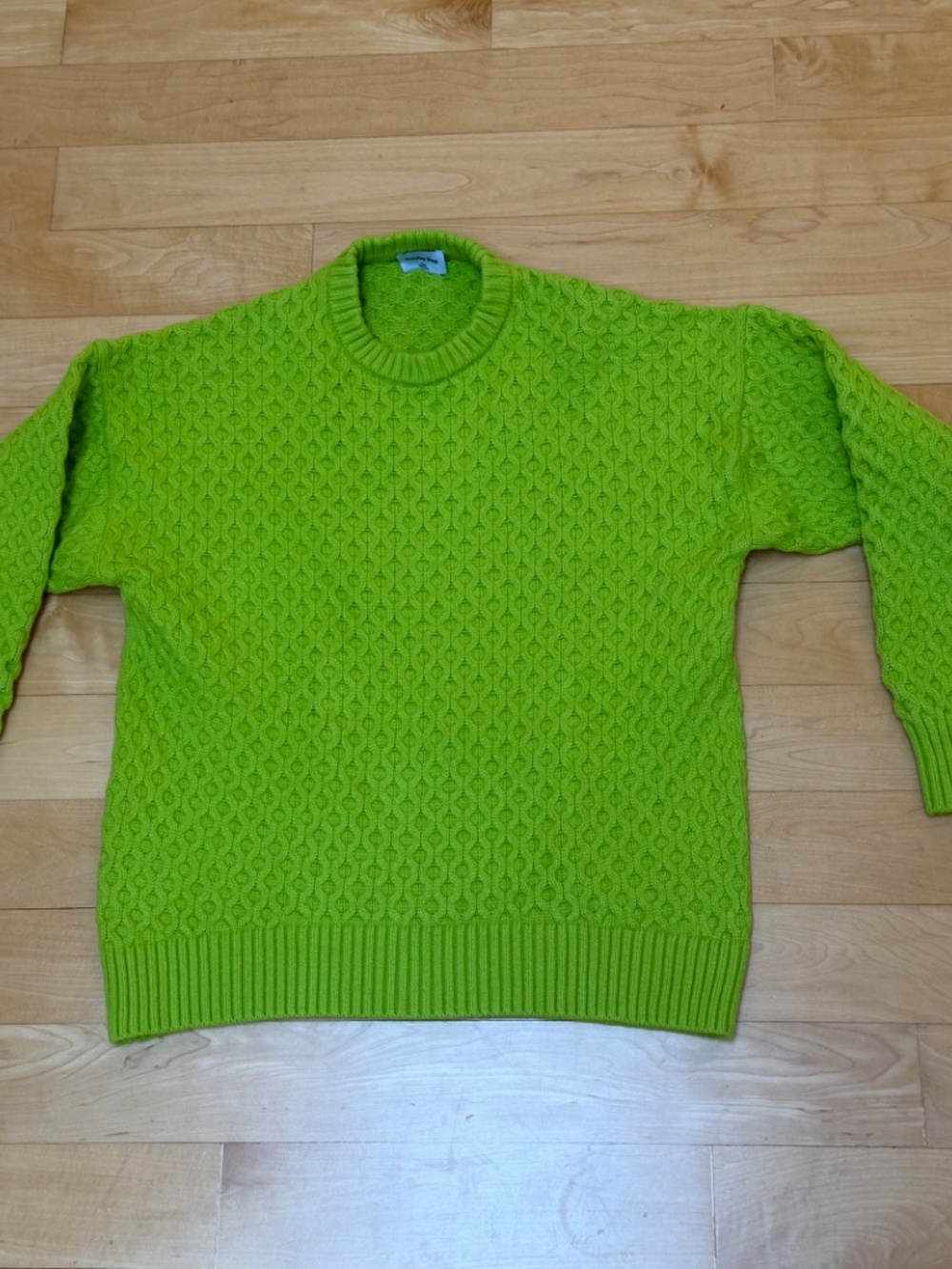 Aritzia 'Sunday Best' Neon Green 'Peggy' Crewneck Sweater